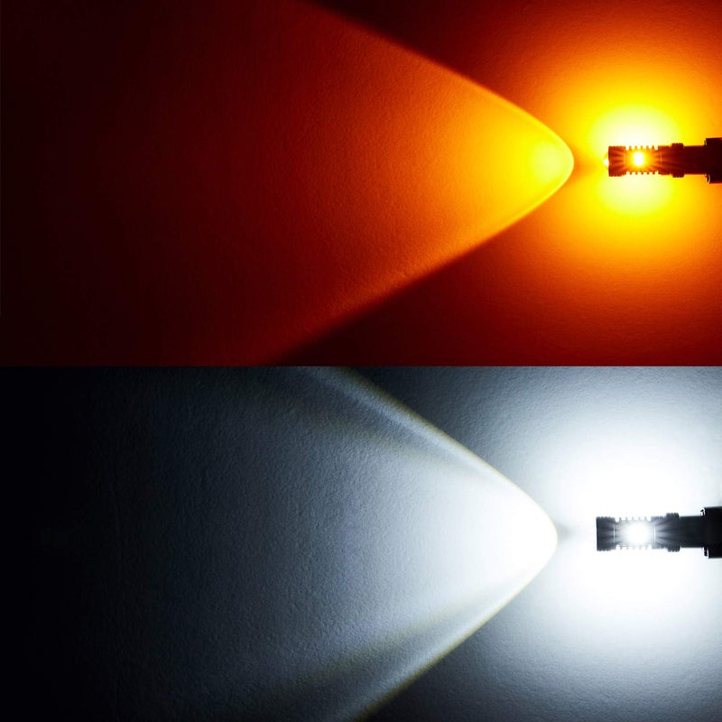 BRISHINE 1157 Switchback LED Bulbs Extremely Bright 3030 Chipsets Xenon White/Amber Yellow 2057 2357 7528 BAY15D LED Light Bulbs with Projector for Turn Signal Lights(Pack of 2) - Image 4